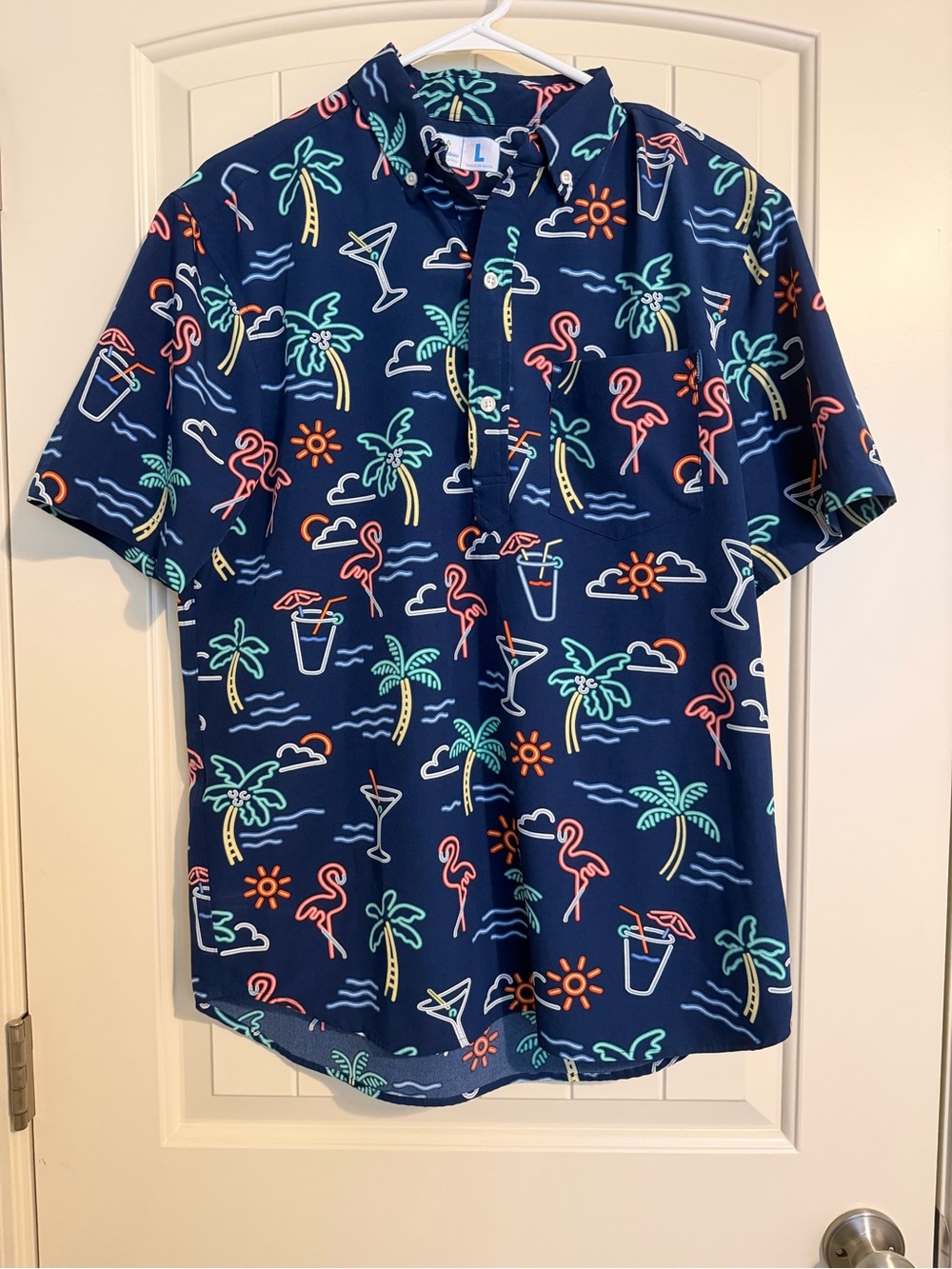 Chubbies Neonw Tropical Print Short Sleeve 3 Button Shirt
